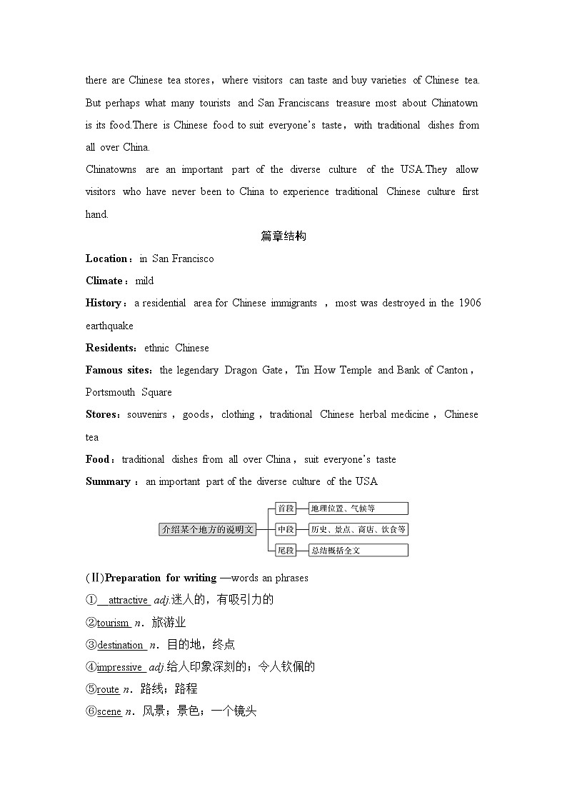 （新）人教版英语必修第三册学案：Unit 3 DIVERSE CULTURES Section Ⅶ　Reading for Writing——介绍某个地方的说明文（含答案）02