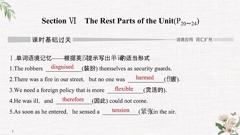 （新）人教版英语必修第三册课件：Unit 2 MORALS AND VIRTUES Section Ⅵ　The Rest Parts of the Unit（P20～24）01