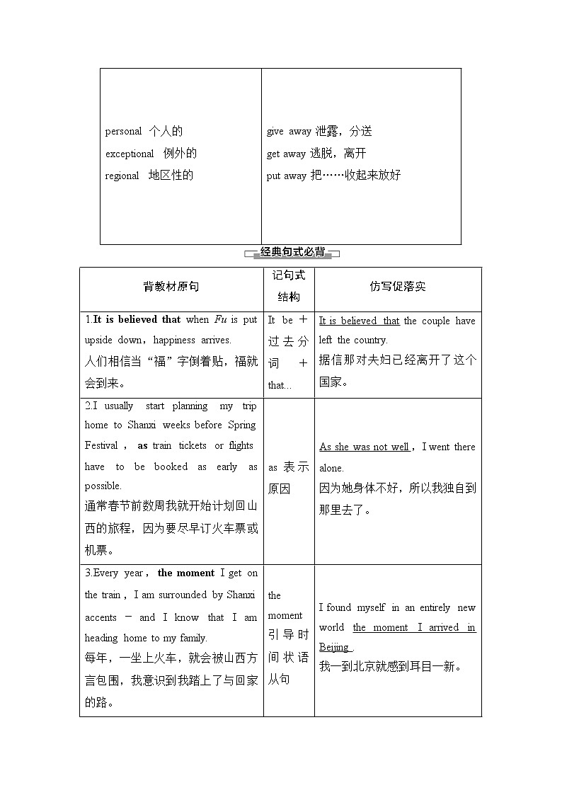 必修第一册讲义：Unit 3 Section Ⅱ　Language Points （Ⅰ）（Topic Talk & Lesson 1）03