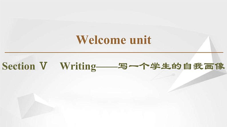 （新）人教版高中英语必修第一册课件课件：Welcome unit Section Ⅴ Writing——写一个学生的自我画像01