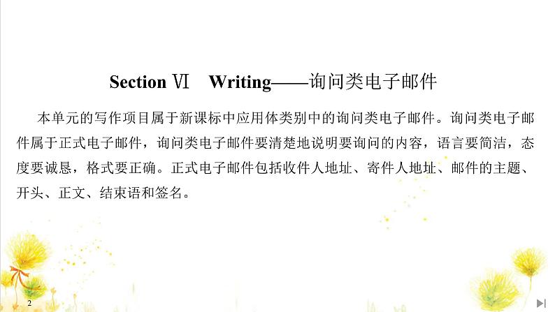 北师大(2019)版英语必修第三册课件：Unit 7 Art Section Ⅵ　Writing——询问类电子邮件02