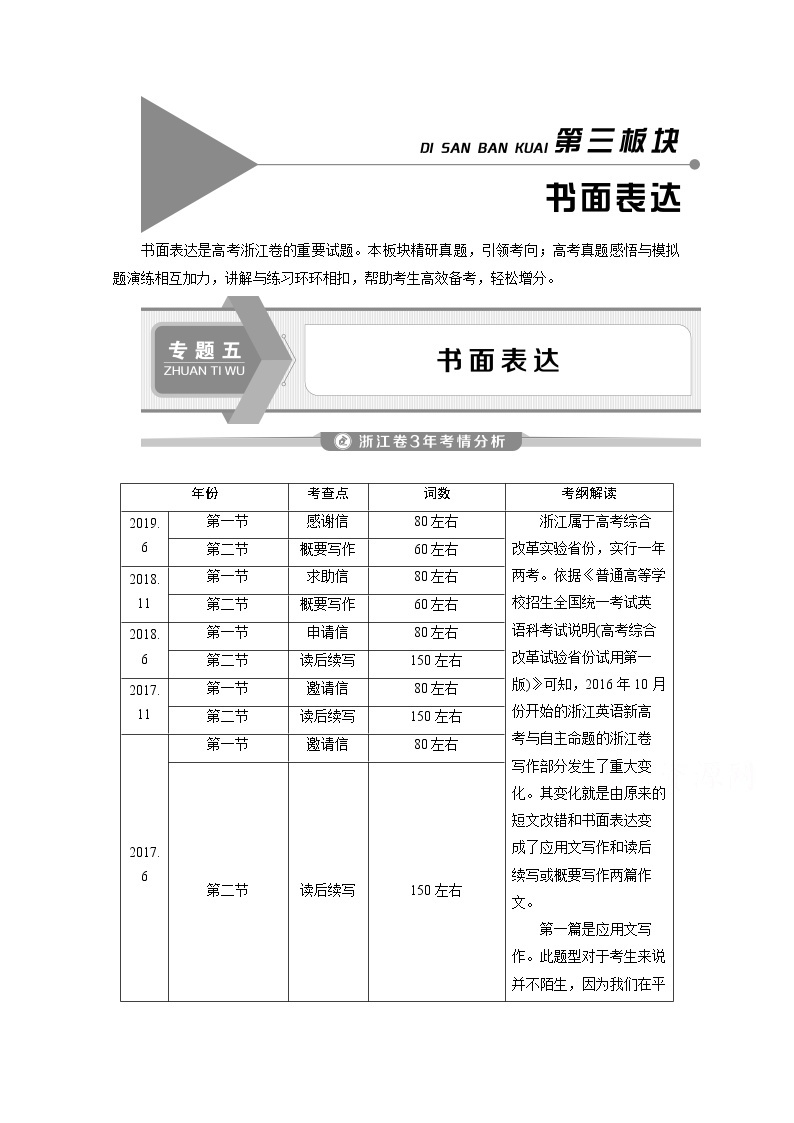 2020浙江高考英语二轮讲义：专题五层级二作文策略第一讲　靓化词汇——学会运用高级表达01