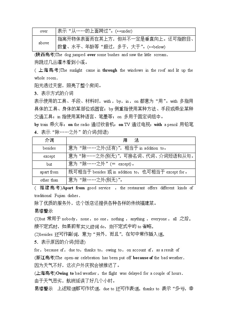 2019年高考英语（人教版）一轮总复习教师用书：第二部分专题三　二、介　词第3页