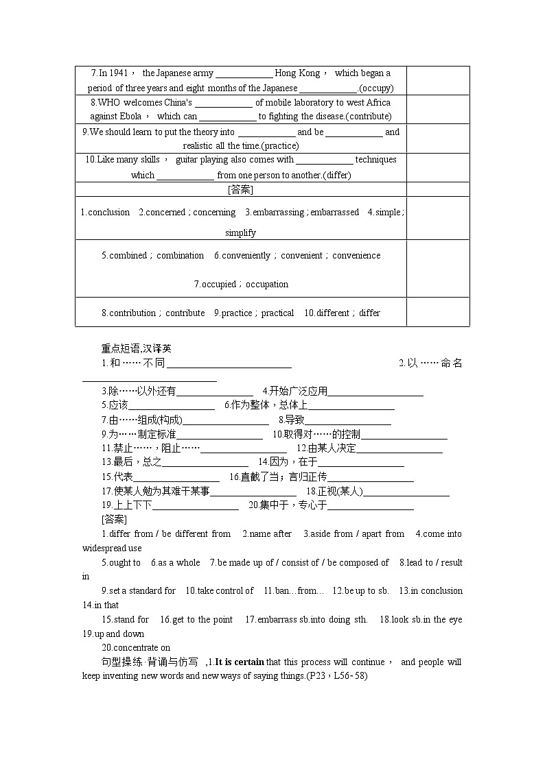 2021新课标名师导学高考英语译林版第一轮总复习讲义：必修3Unit2　Language02