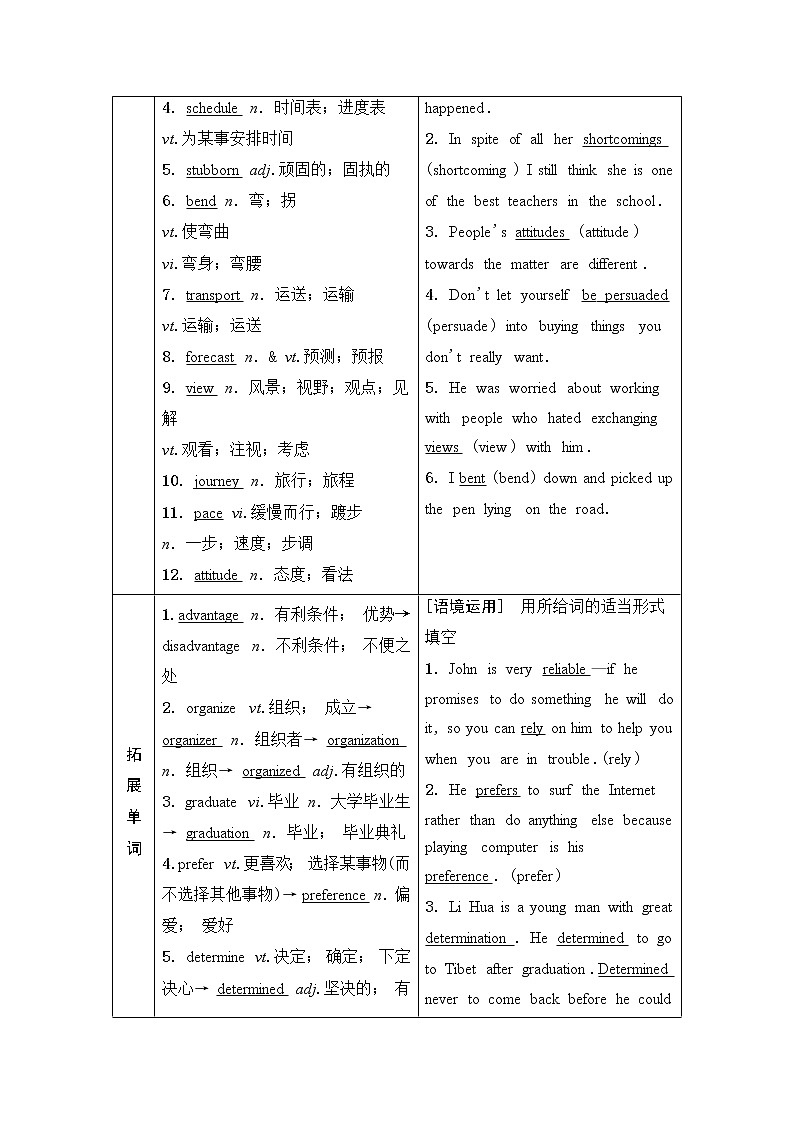 2021届高三英语人教版一轮新高考复习学案：必修1Unit3Traveljournal02