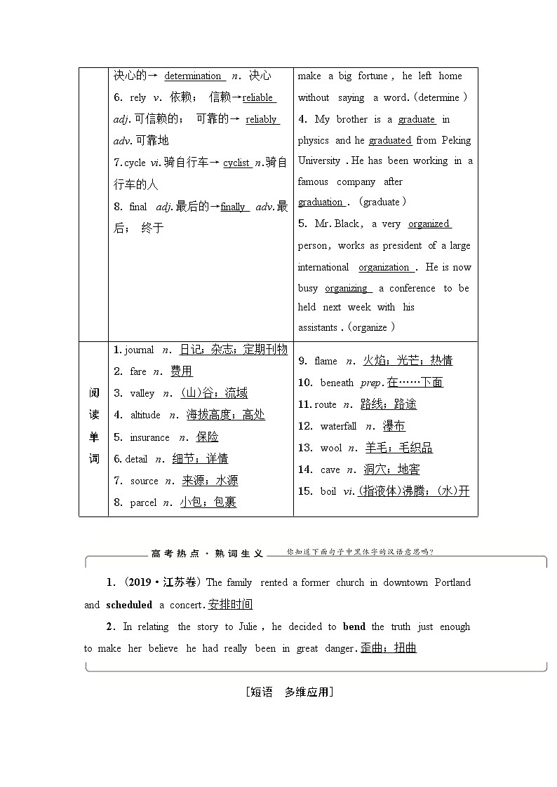2021届高三英语人教版一轮新高考复习学案：必修1Unit3Traveljournal03