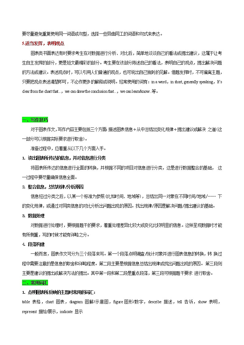 2021届高考英语通用版一轮复习考点专讲：考点57书面表达图表类学案02