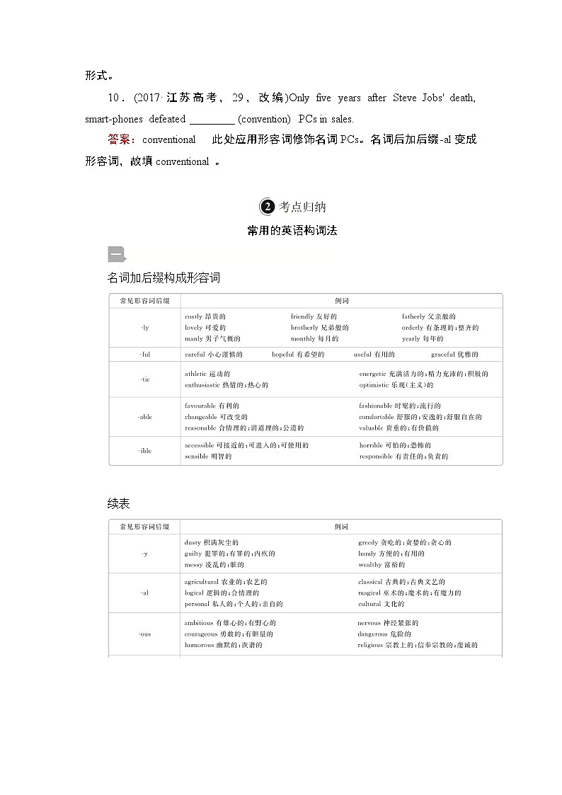 2021届高考英语人教版一轮创新教学案：第2编专题十三构词法02