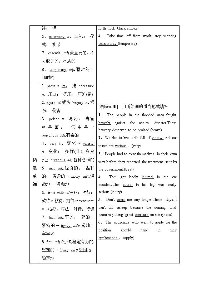 2021高三英语人教版一轮教师用书：必修5Unit5Firstaid02