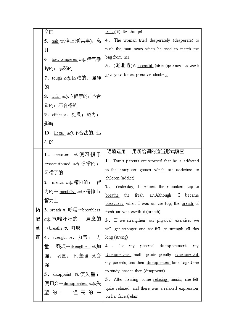 2021高三英语人教版一轮教师用书：选修6Unit3Ahealthylife02