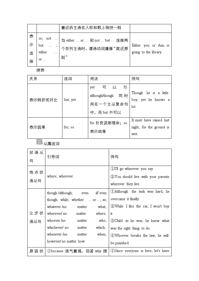 2021高三统考外研英语一轮（经典版）学案：专题5　连词和状语从句03