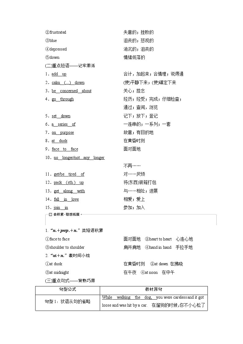 2021版浙江高考英语（人教版）一轮复习基础考点聚焦必修1学案1Unit1　Friendship03
