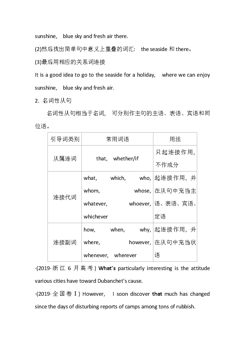 2021版英语全能大一轮复习人教版讲义：写作技法点拨系列三通晓三大复合句式用好复合句02