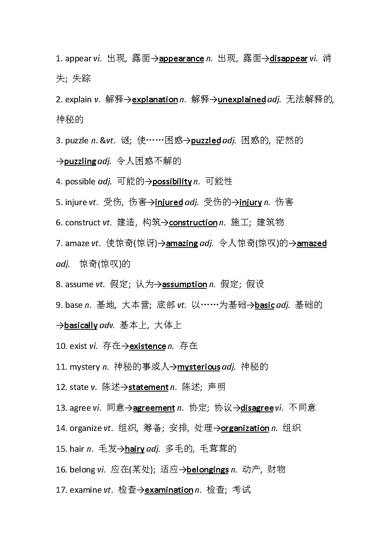 2021版英语名师讲练大一轮复习译林版通用讲义：必修2Unit1　Talesoftheunexplained第2页