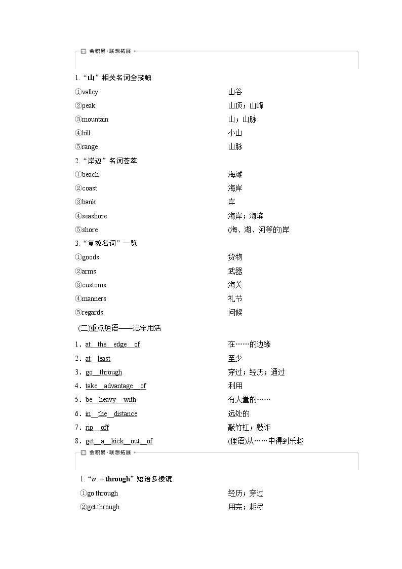 2021版新高考地区高考英语（外研通用版）一轮复习学案：必修45Module5　ATripAlongtheThreeGorges02