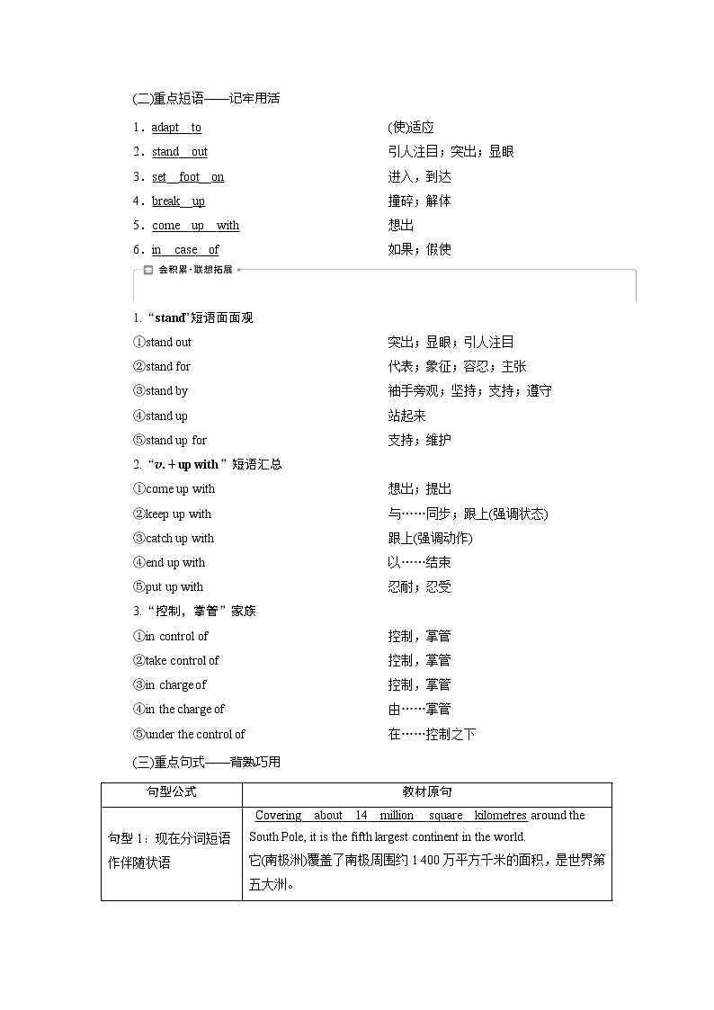 2021版新高考地区高考英语（外研通用版）一轮复习学案：选修81Module1　DeepSouth03