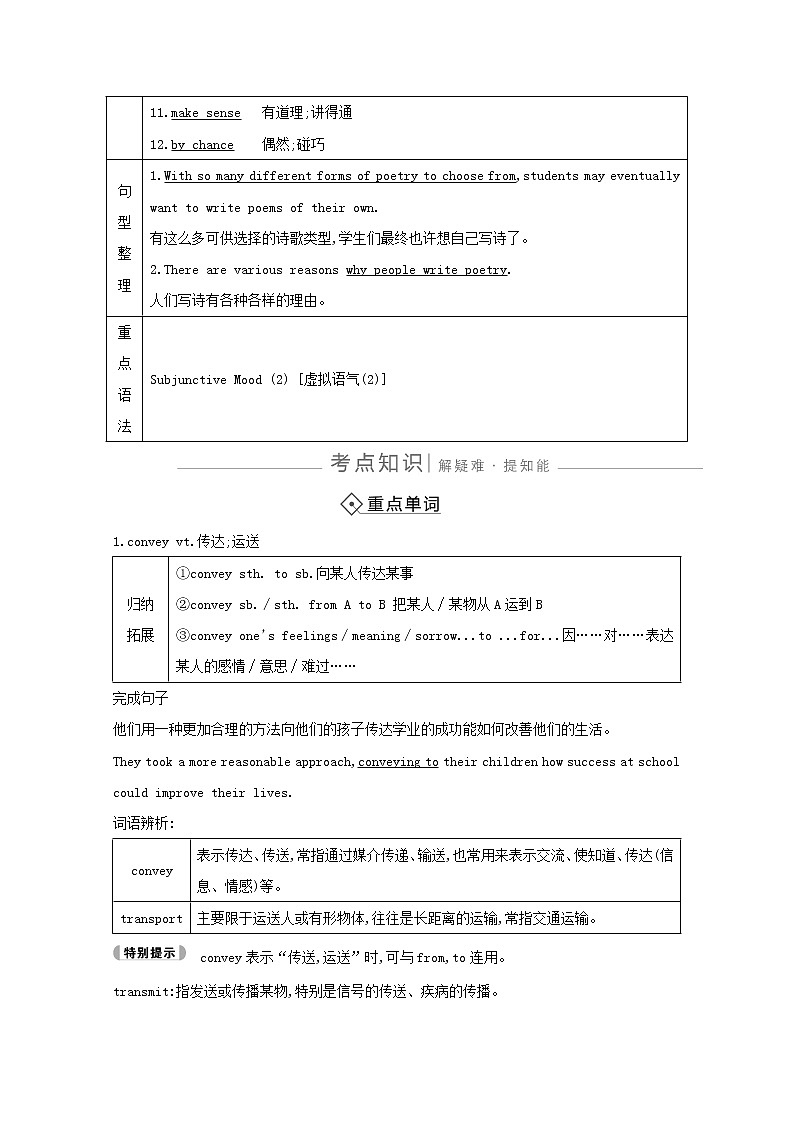 2021版高三英语人教版一轮复习讲义：选修六Unit2　Poems第3页