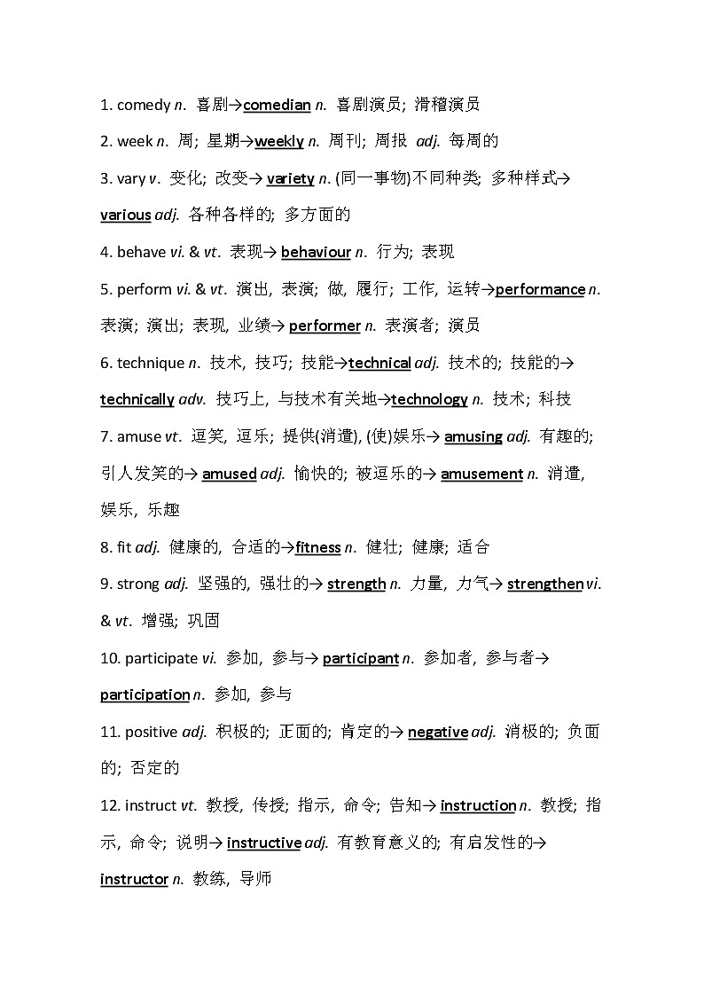 2021版高考英语新课程译林版一轮复习核心知识自查学案：选修6Unit1　Laughterisgoodforyou02