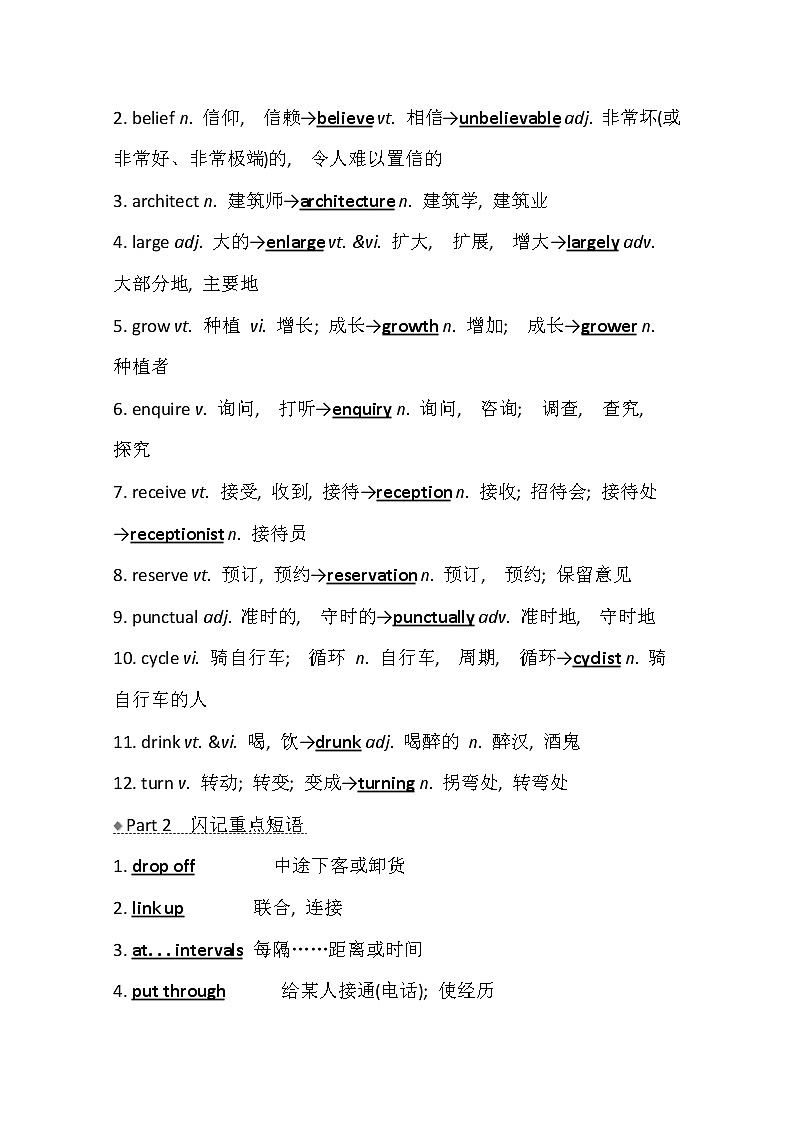 2021版高考英语新课程译林版一轮复习核心知识自查学案：选修7Unit4　Publictransport02