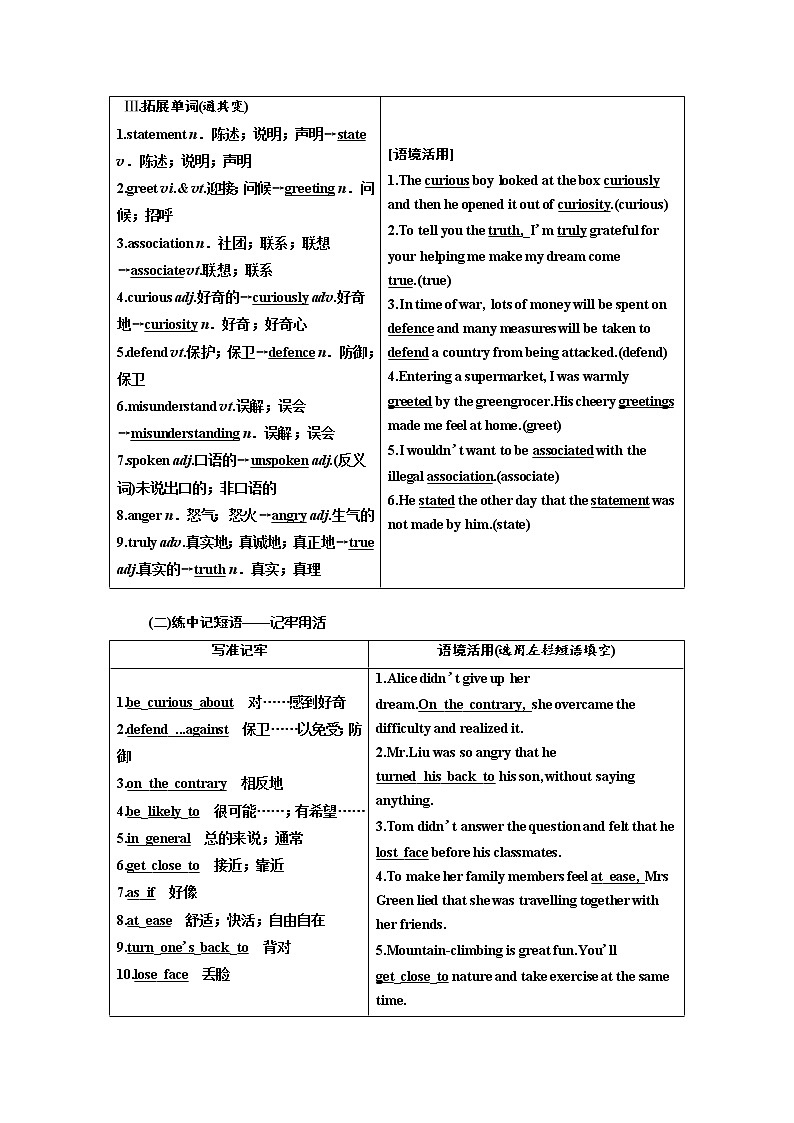 2020高考英语新创新大一轮复习人教全国版讲义：必修4Unit4Bodylanguage第2页