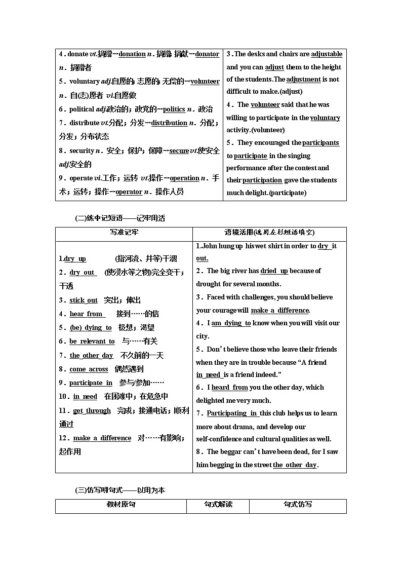 2020高考英语新创新大一轮复习人教全国版讲义：选修7Unit4Sharing02