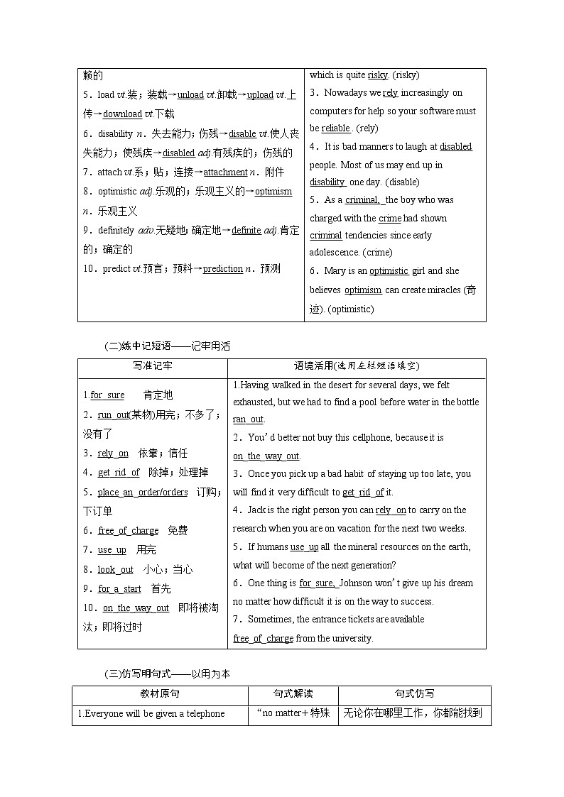 2020高考英语新增分方案大一轮复习外研新课改省份专用讲义：必修四Module1LifeintheFuture02