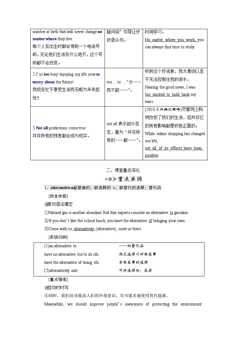 2020高考英语新增分方案大一轮复习外研新课改省份专用讲义：必修四Module1LifeintheFuture03