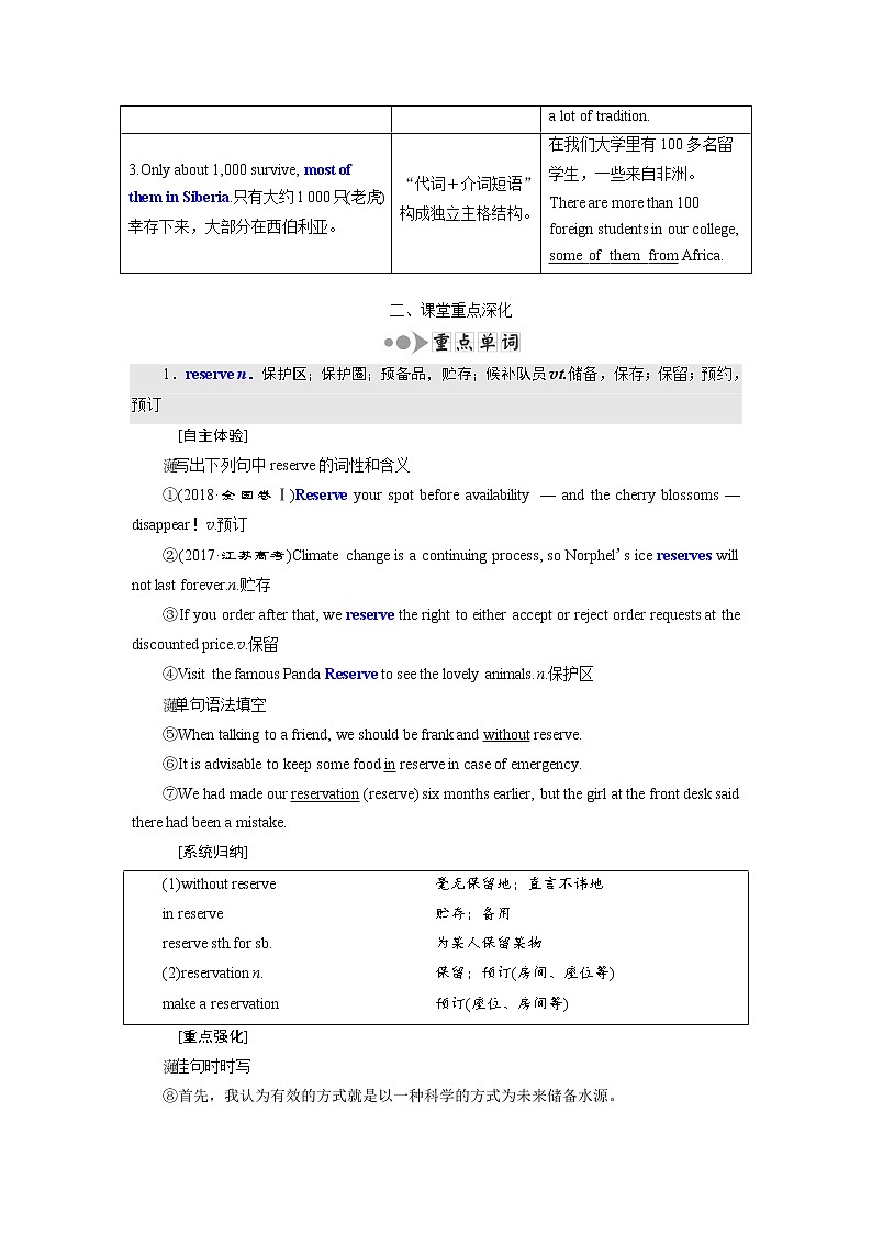 2020高考英语新增分方案大一轮复习外研新课改省份专用讲义：必修五Module6AnimalsinDanger03