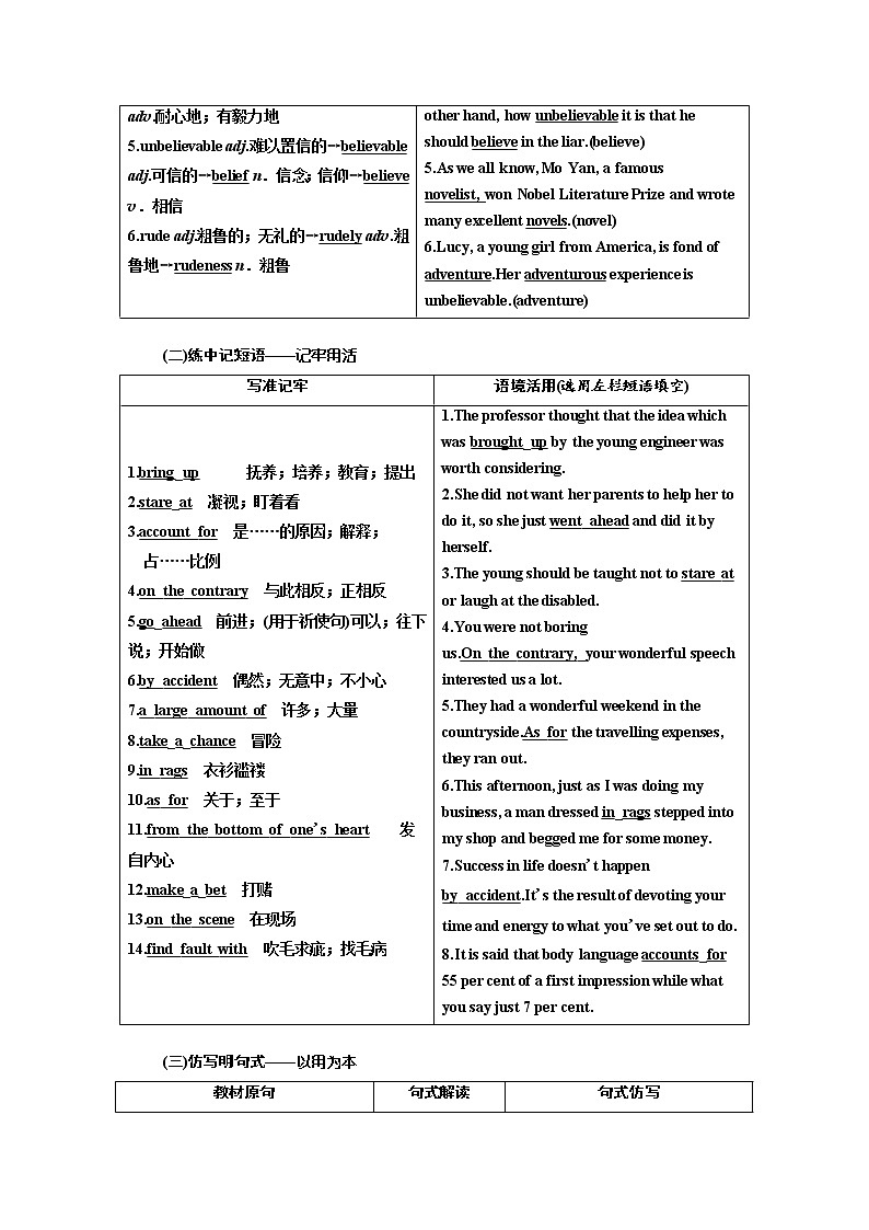 2020高考英语新增分方案大一轮人教新课改省份专用讲义：必修3Unit3TheMillionPoundBankNote02