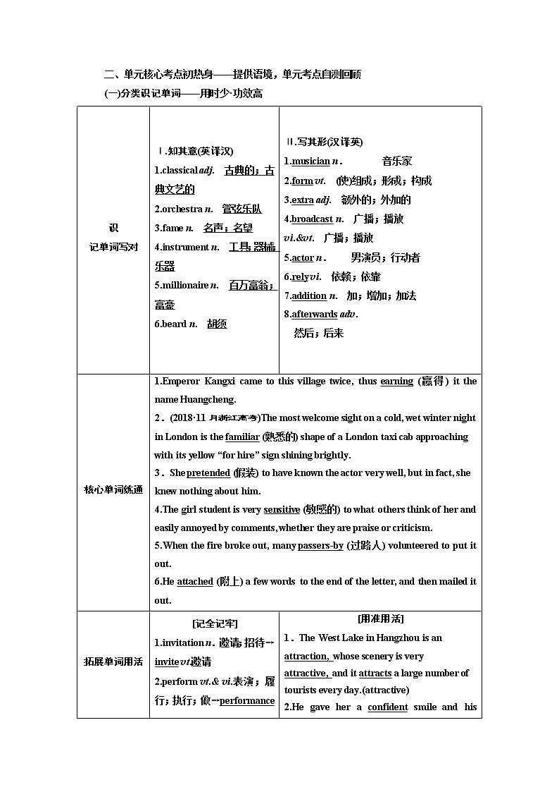 2020版一轮复习英语人教·浙江专版学案：必修2Unit5Music03