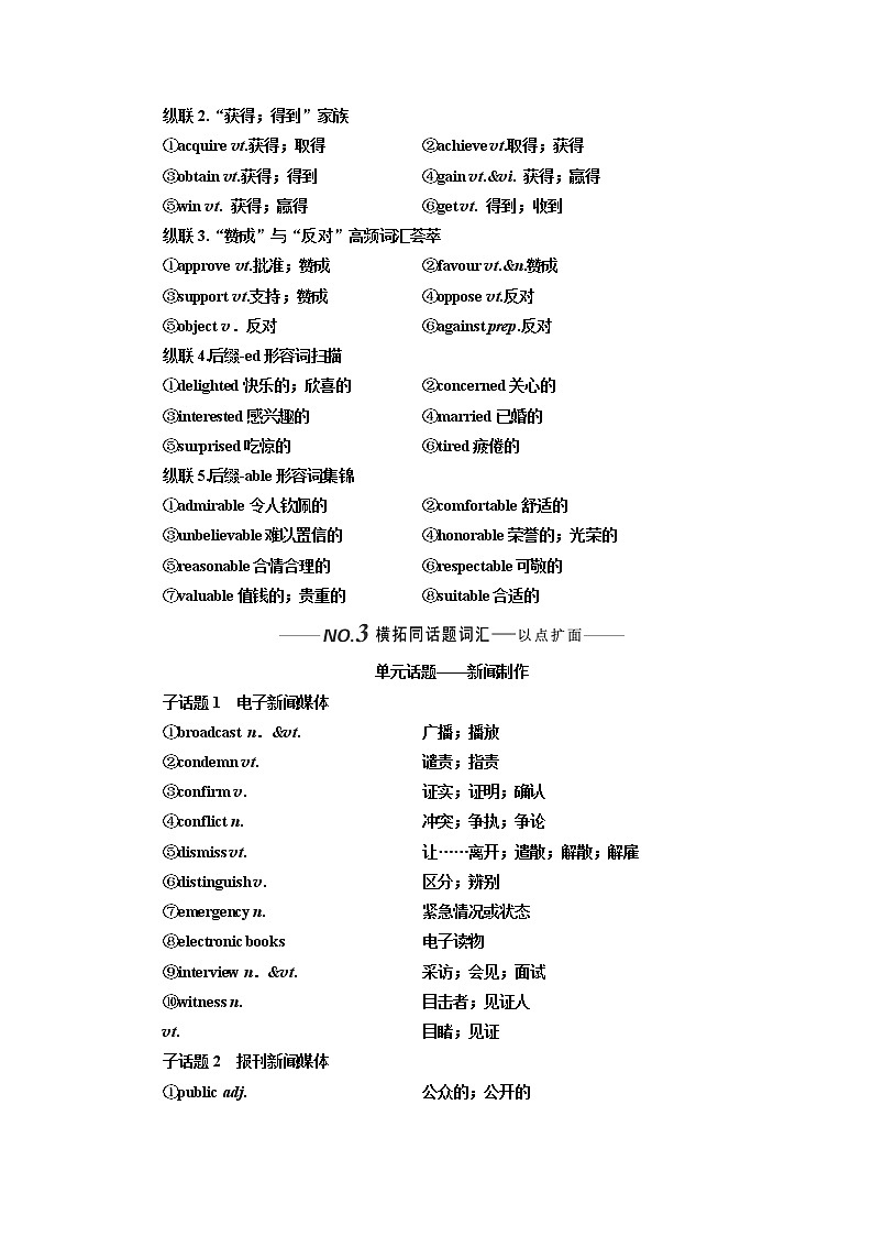 2020版一轮复习英语新课改人教版学案：必修5Unit4Makingthenews第3页