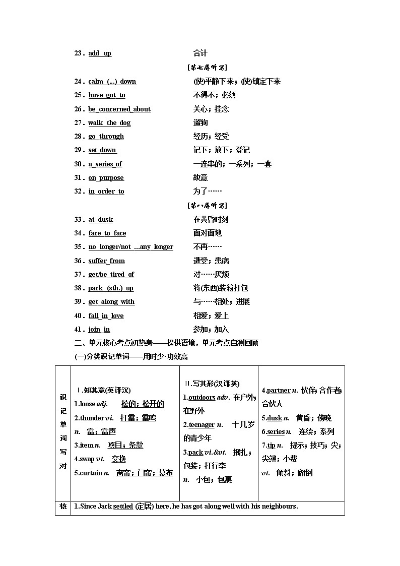 2020版一轮复习英语人教·浙江专版学案：必修1Unit1　Friendship03