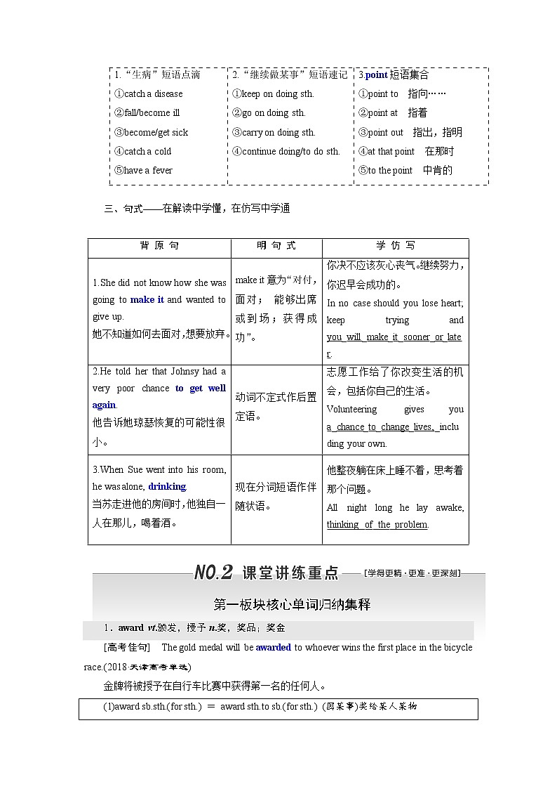 2020版高考英语新设计一轮复习重大版讲义：必修3Unit6PerseveranceandSuccess03
