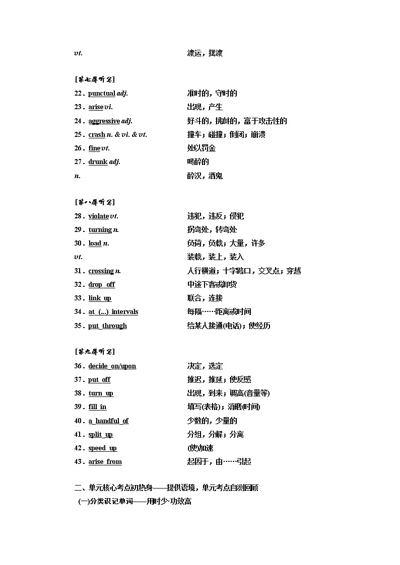 2020版一轮复习英语译林江苏专版学案：选修7Unit4Publictransport第3页