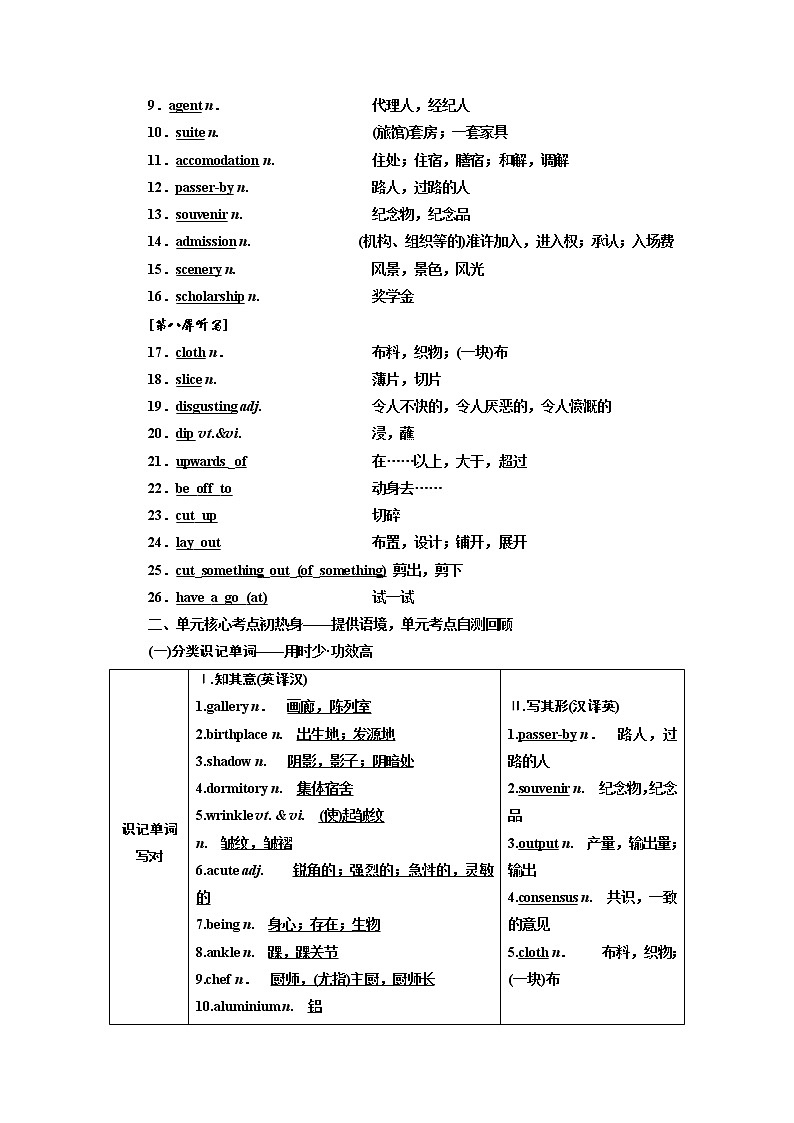 2020版一轮复习英语译林江苏专版学案：选修8Unit3Theworldofcoloursandlight第3页