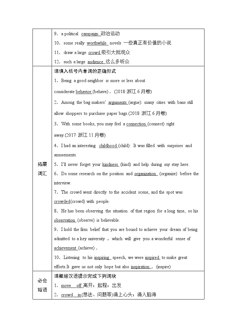 2020版高考英语新设计大一轮人教新高考（浙鲁京琼）版讲义：必修四Unit102