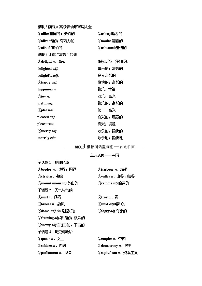 2020版高考英语新设计一轮复习人教全国版讲义：必修5Unit2TheUnitedKingdom第3页