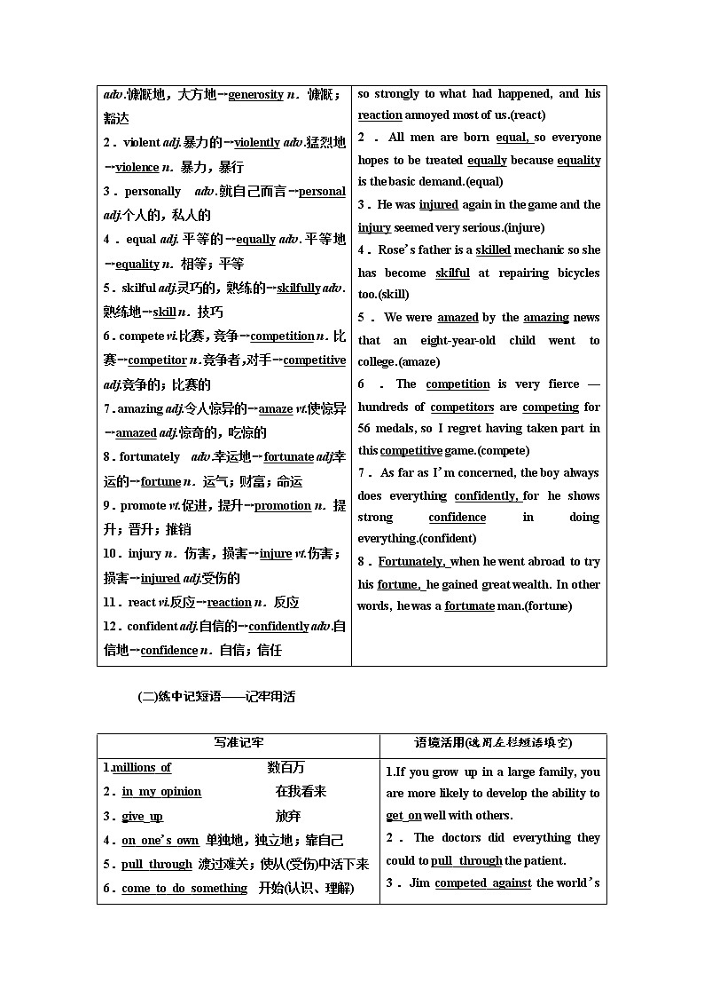 2020版高考英语新创新一轮复习北师大版讲义：必修1Unit2Heroes第2页