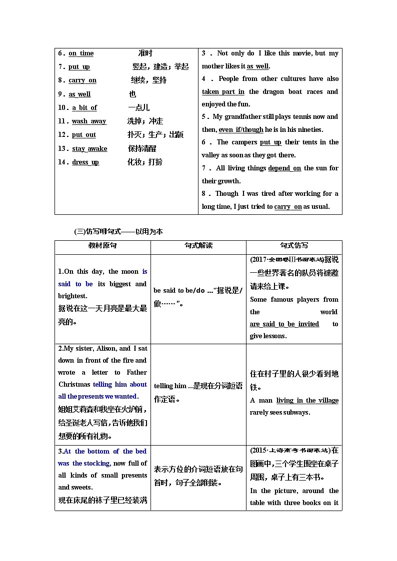 2020版高考英语新创新一轮复习北师大版讲义：必修1Unit3Celebration第3页