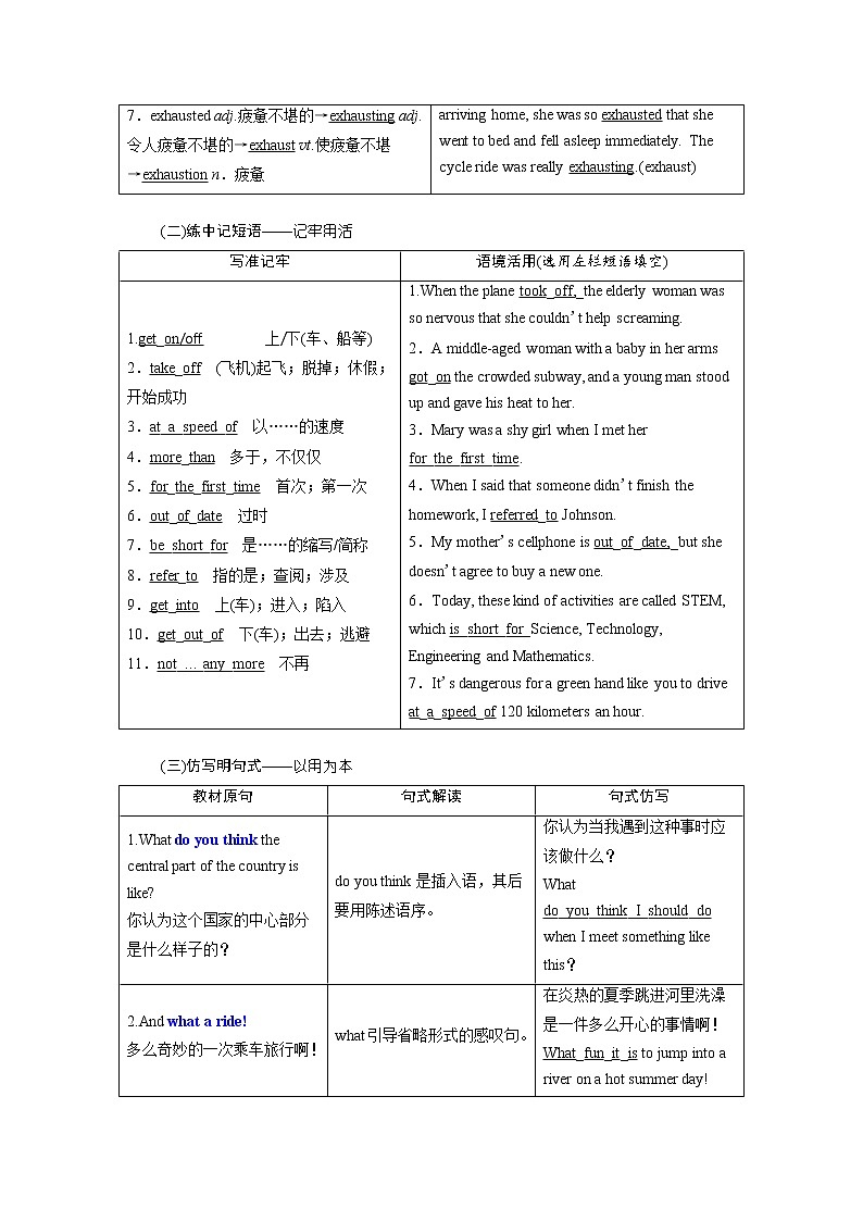 2020版高考英语新创新一轮复习外研版讲义：必修1Module3MyFirstRideonaTrain02