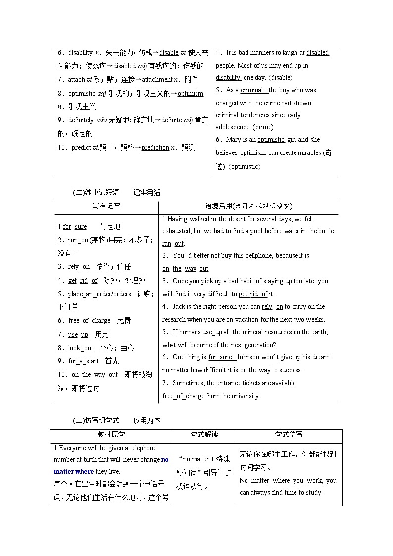 2020版高考英语新创新一轮复习外研版讲义：必修4Module1LifeintheFuture02