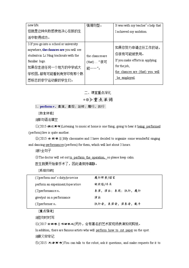 2020版高考英语新创新一轮复习外研版讲义：必修5Module5TheGreatSportsPersonality03