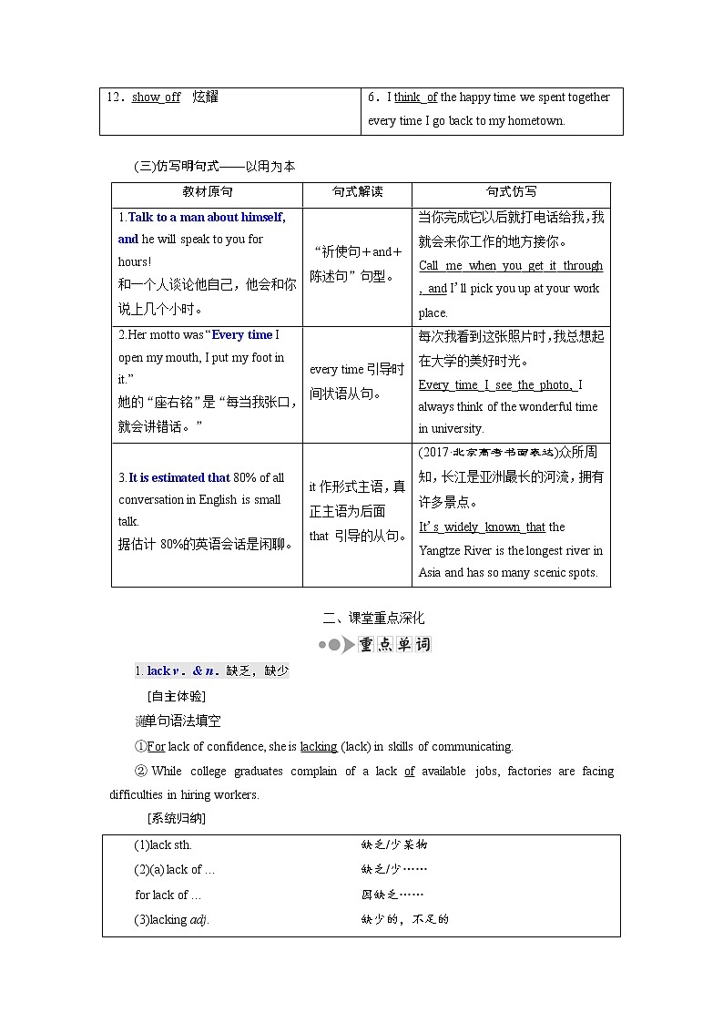 2020版高考英语新创新一轮复习外研版讲义：选修6Module1SmallTalk03