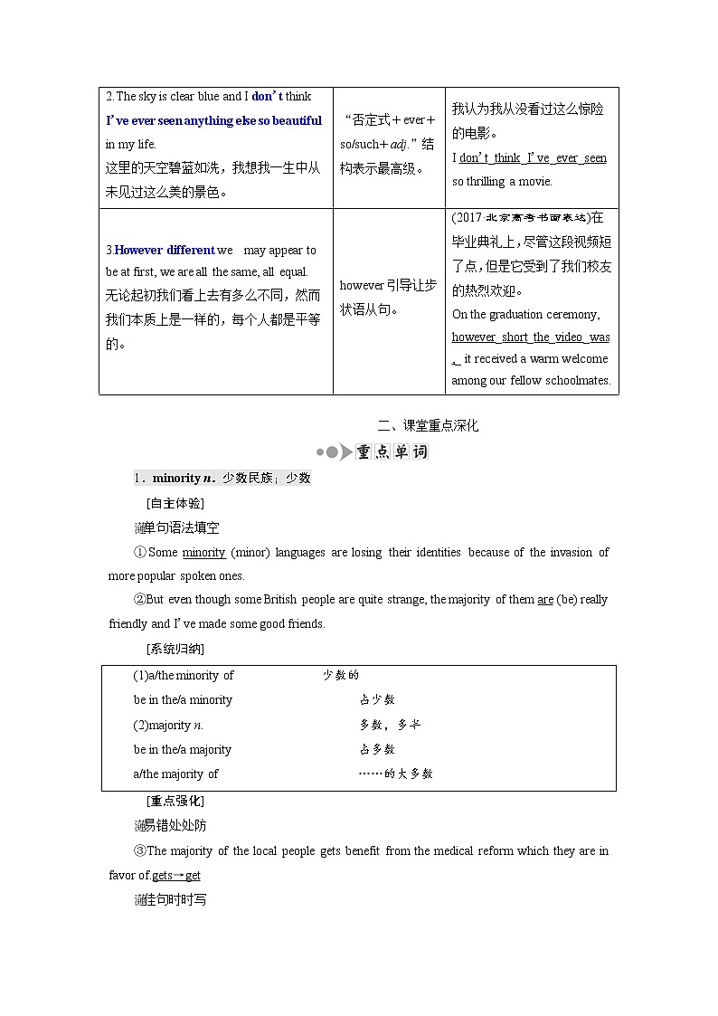 2020版高考英语新创新一轮复习外研版讲义：选修7Module5EthnicCulture第3页