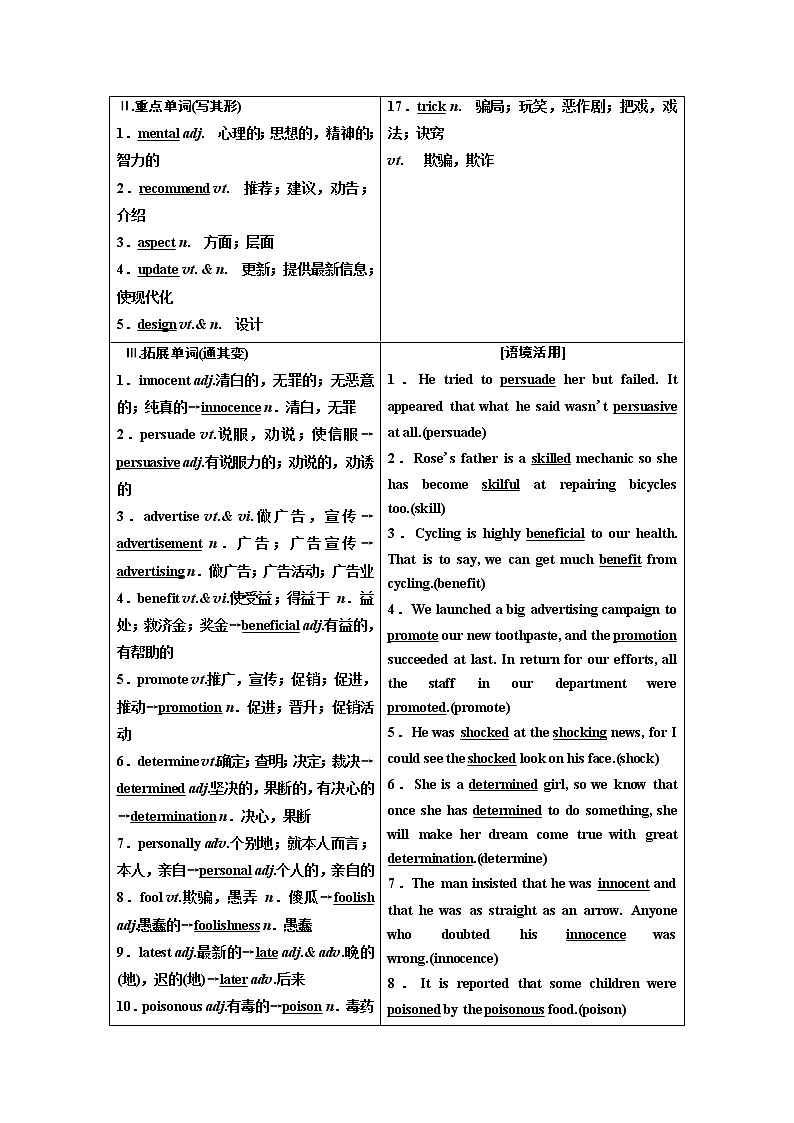 2020版高考新创新一轮复习英语译林版学案：必修4Unit1Advertising02