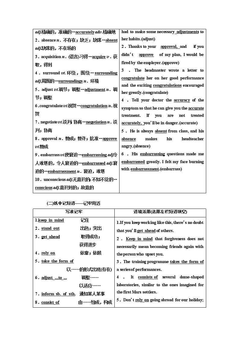 2020版高考新创新一轮复习英语北师大版学案：选修7Unit19Language02