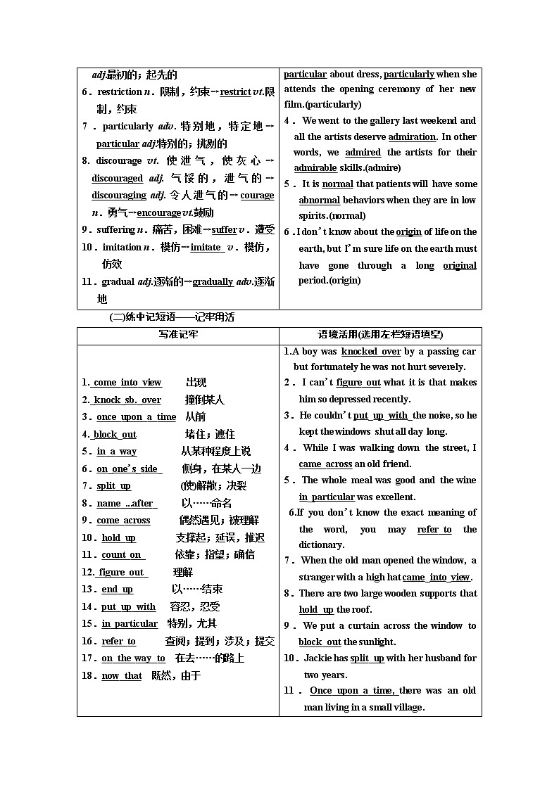 2020版高考新创新一轮复习英语北师大版学案：选修6Unit16Stories02