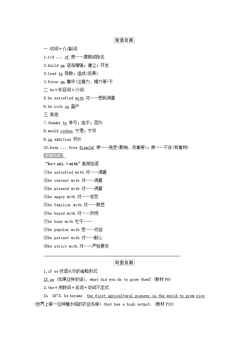 2021届高考一轮复习梳理点拨学案：人教版必修4Unit2Workingtheland03