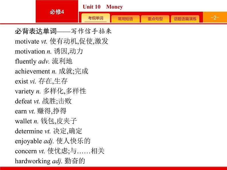 2020版高考英语北师大版一轮课件：必修4 预习案 Unit 10　Money第2页