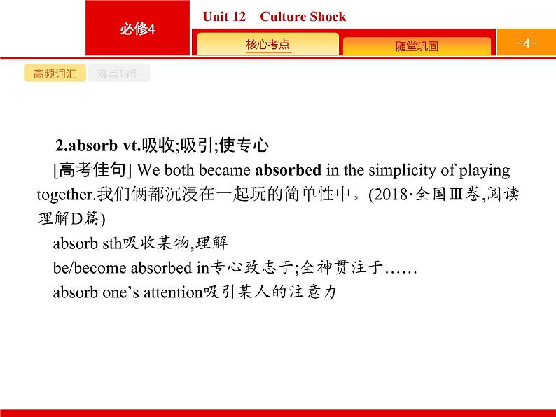 2021年高考英语北师大版一轮课件：必修4 Unit 12　Culture Shock04